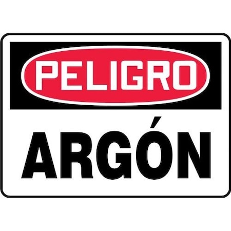 OSHA DANGER Safety Sign ARGON 14 In X SHMCHG004VP